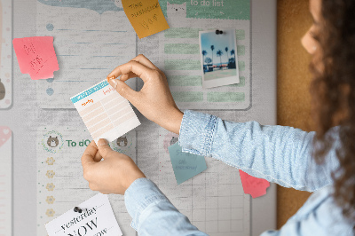 Cork board Colorful notes