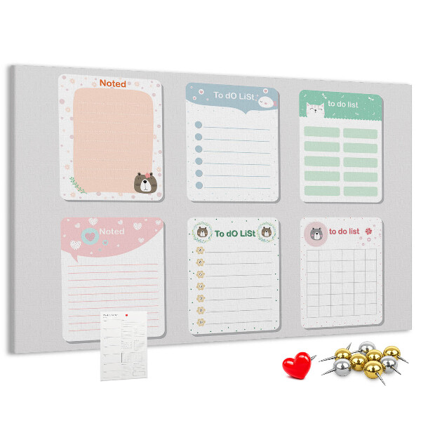 Cork board Colorful notes