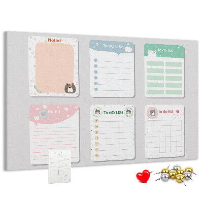 Cork board Colorful notes