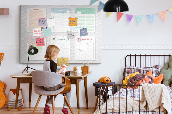 Cork board Colorful notes