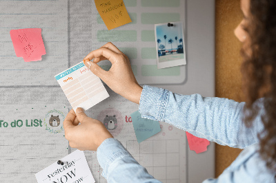 Cork board Colorful notes