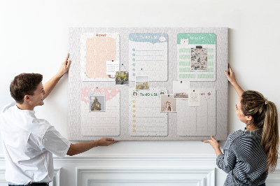 Cork board Colorful notes