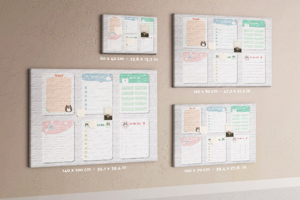 Cork board Colorful notes