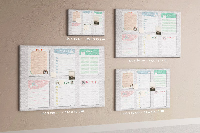 Cork board Colorful notes