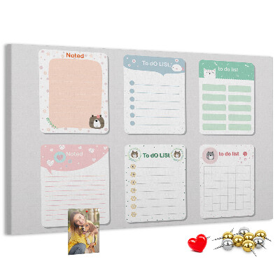 Cork board Colorful notes