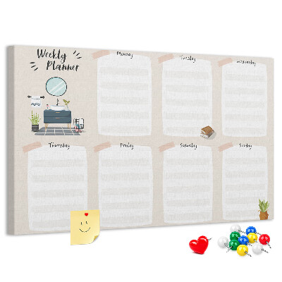 Cork display board Weekly planner