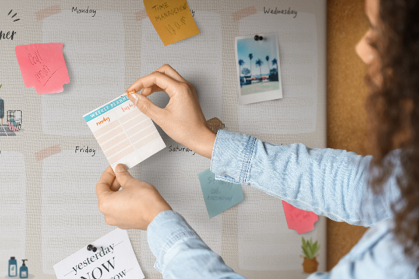 Cork display board Weekly planner