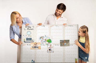 Cork display board Weekly planner
