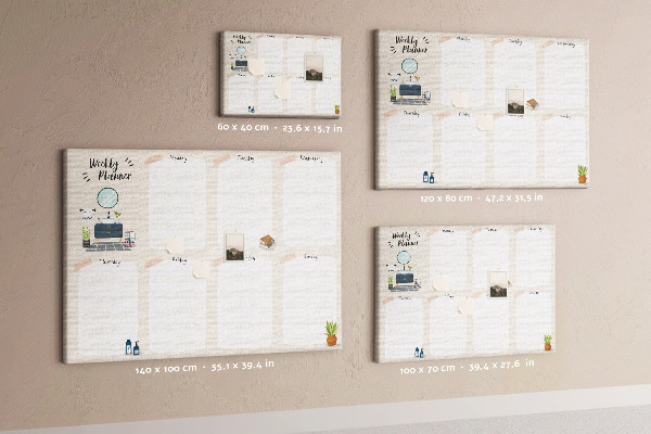 Cork display board Weekly planner