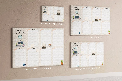 Cork display board Weekly planner