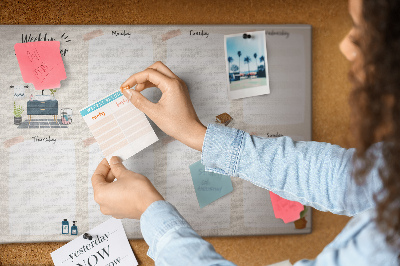 Cork display board Weekly planner