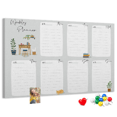 Cork board Cozy weekly planner