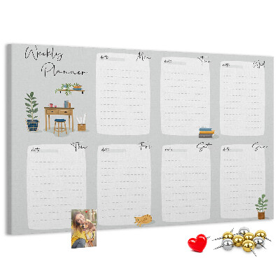 Cork board Cozy weekly planner