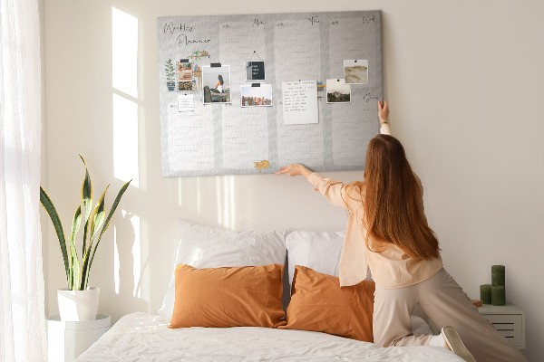 Cork board Cozy weekly planner