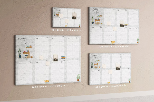 Cork board Cozy weekly planner