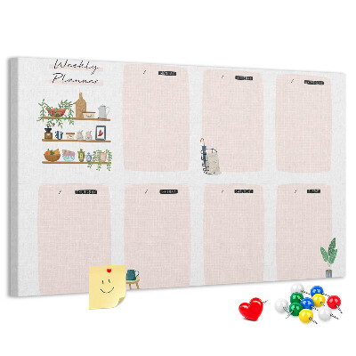 Cork display board Weekly planner