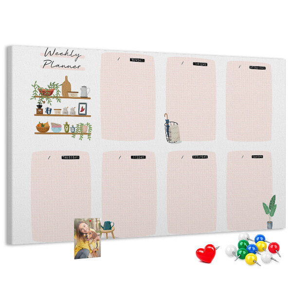 Cork display board Weekly planner