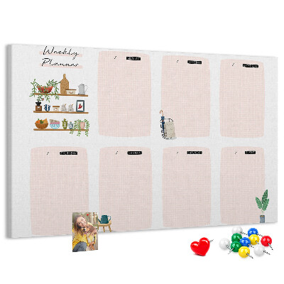 Cork display board Weekly planner