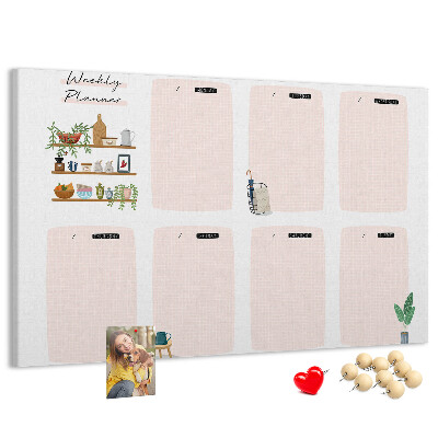 Cork display board Weekly planner