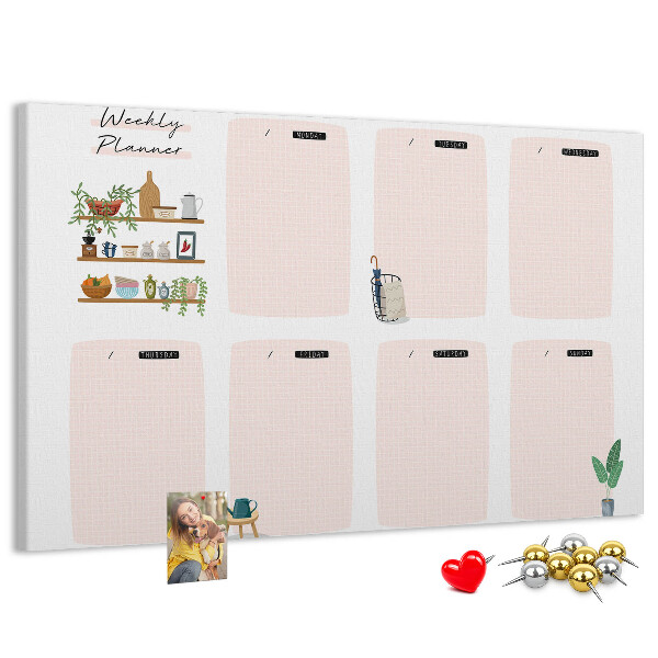 Cork display board Weekly planner
