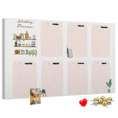 Cork display board Weekly planner