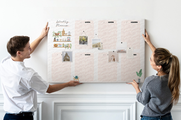 Cork display board Weekly planner
