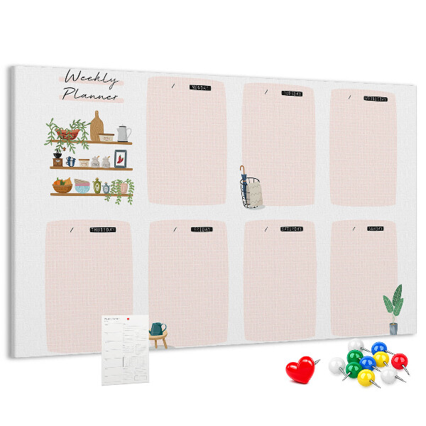 Cork display board Weekly planner