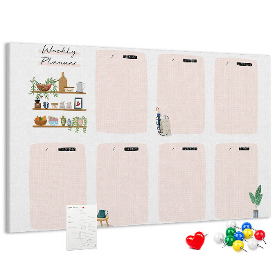 Cork display board Weekly planner