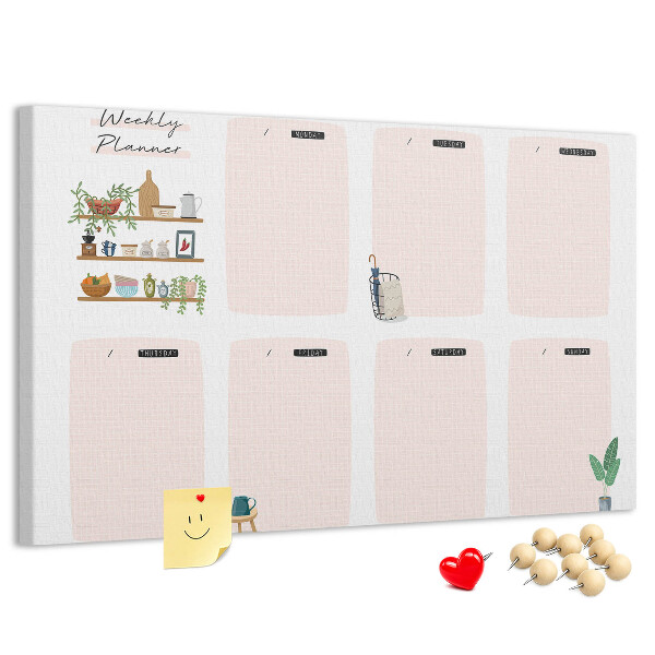 Cork display board Weekly planner