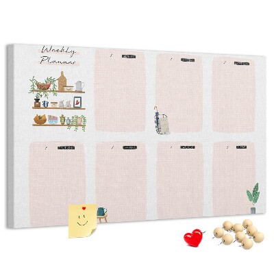 Cork display board Weekly planner