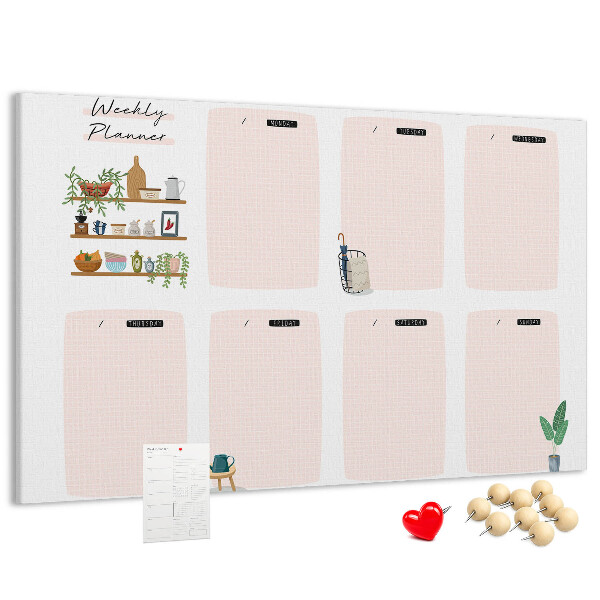 Cork display board Weekly planner