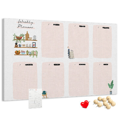 Cork display board Weekly planner