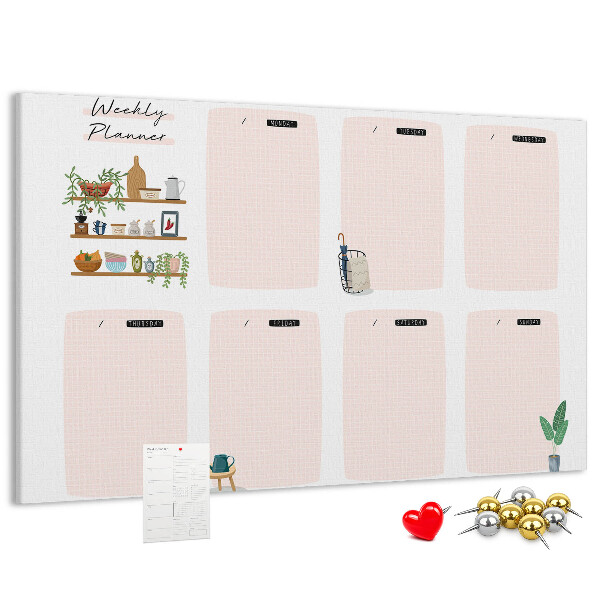 Cork display board Weekly planner
