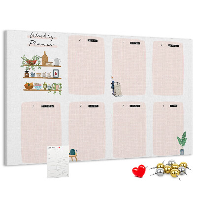 Cork display board Weekly planner