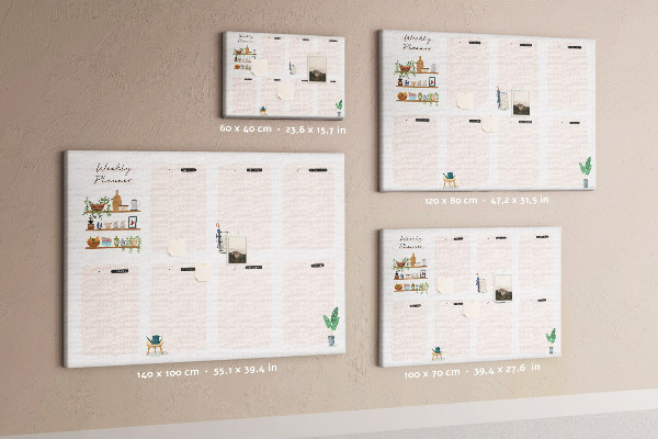 Cork display board Weekly planner