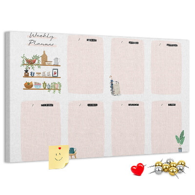 Cork display board Weekly planner