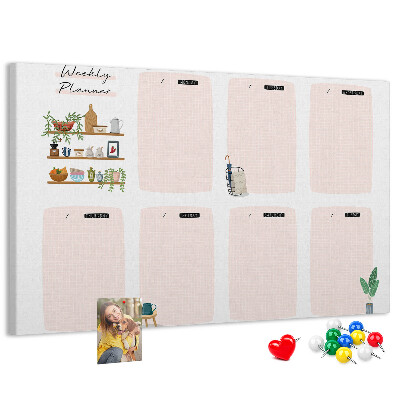Cork display board Weekly planner