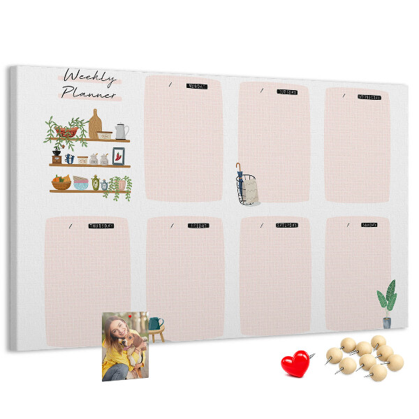 Cork display board Weekly planner