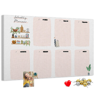 Cork display board Weekly planner