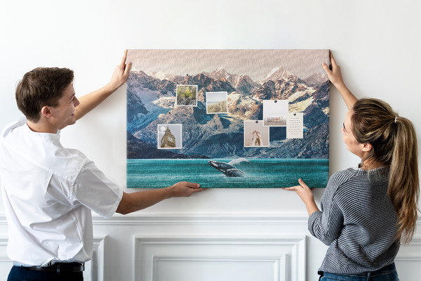 Cork memo board Whale water