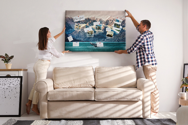 Cork memo board Whale water