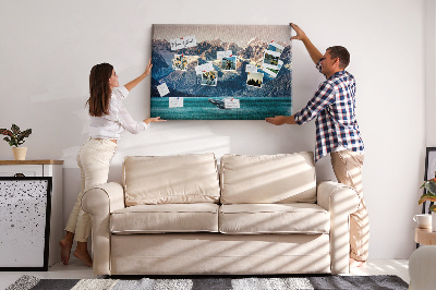 Cork memo board Whale water