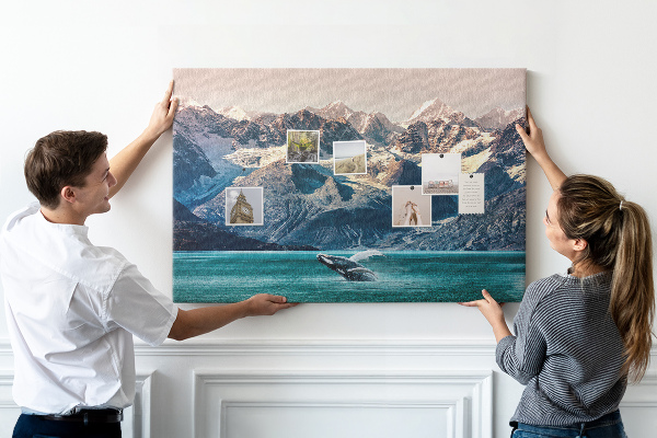 Cork memo board Whale water