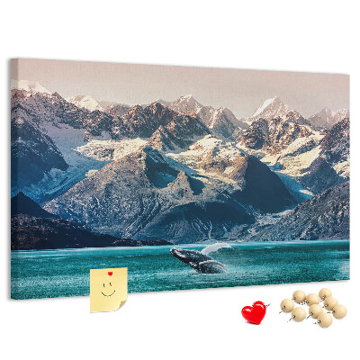 Cork memo board Whale water