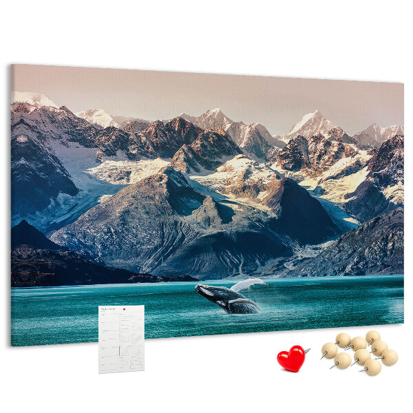 Cork memo board Whale water