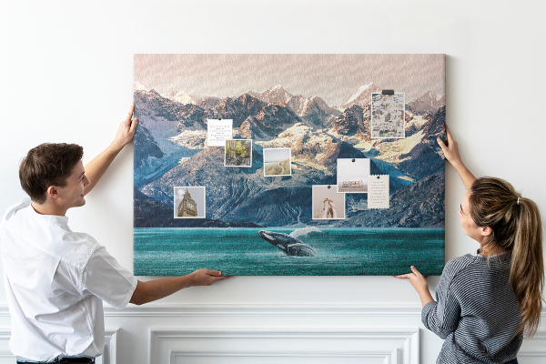 Cork memo board Whale water