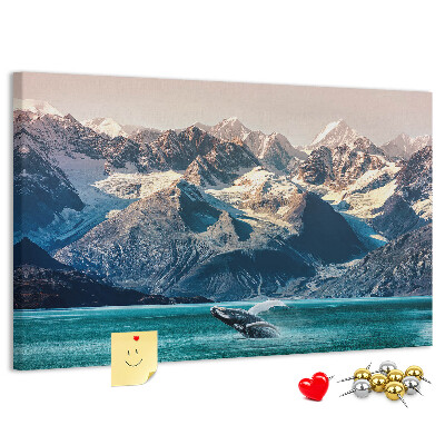 Cork memo board Whale water