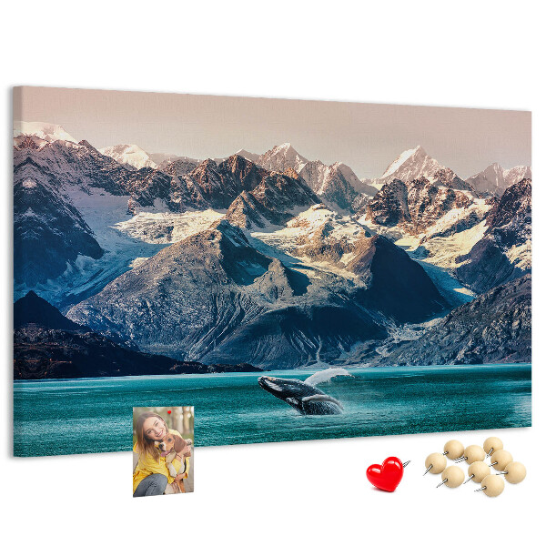 Cork memo board Whale water