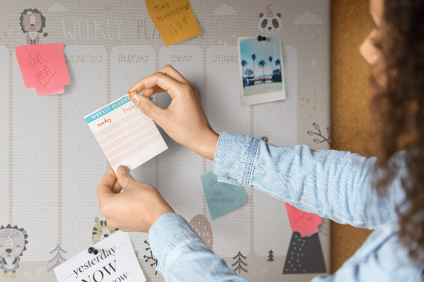 Cork board Weekly plan