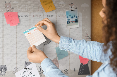 Cork display board Animal planner